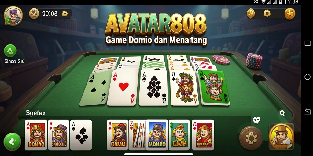 Tampilan gameplay seru dari AVATAR808 dengan aksi domino menarik.