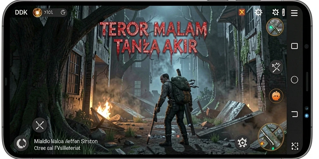 Gameplay DKK yang menakutkan dengan atmosfer gelap.