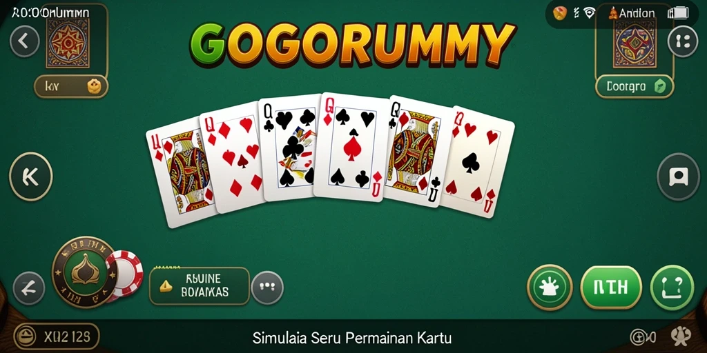 Tampilan gameplay seru dari GOGORUMMY dengan strategi kartu.