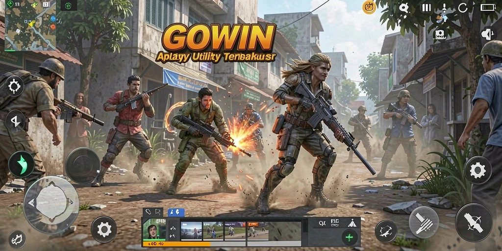 Screenshot GOWIN menunjukkan antarmuka aplikasi yang sederhana dan fungsional.
