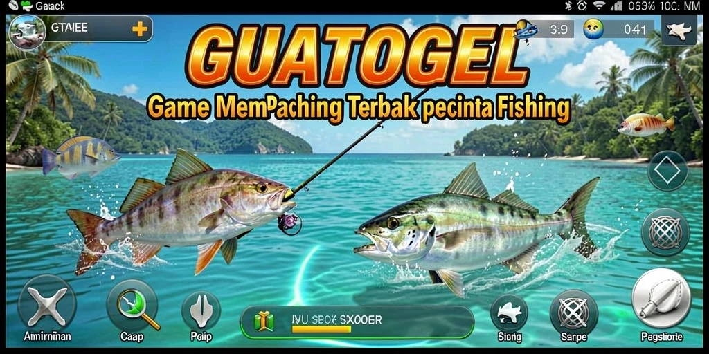 Screenshot GUATOGEL menampilkan gameplay memancing yang mendebarkan.