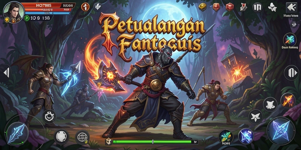 Screenshot gameplay HOT985 dengan pertarungan epik yang mendebarkan.