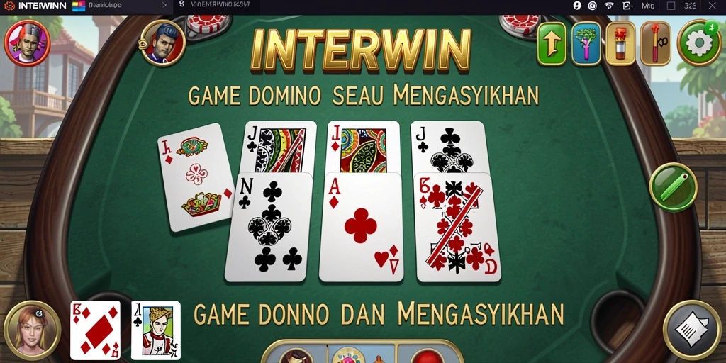 Tampilan screenshot utama INTERWIN menampilkan serunya permainan Domino.