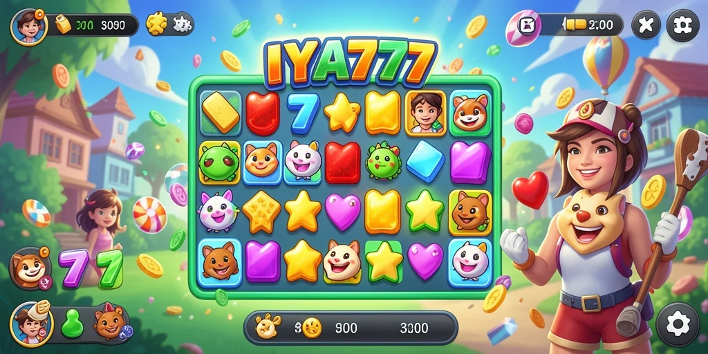 Tampilan gameplay IYA777 yang penuh warna dan seru.