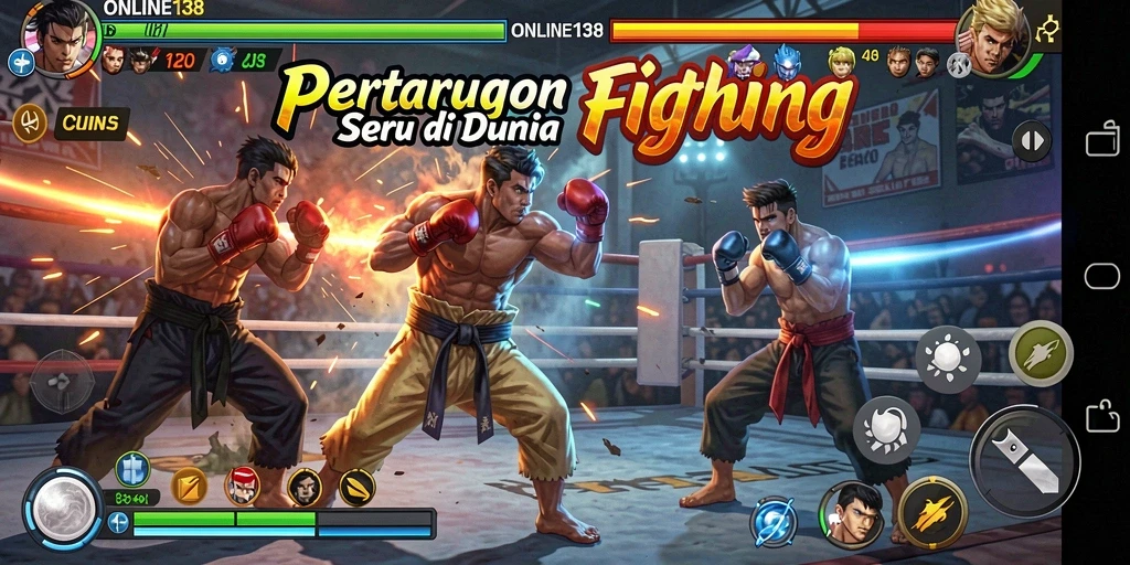 Tampilan gameplay ONLINE138 dengan aksi pertarungan yang intens.