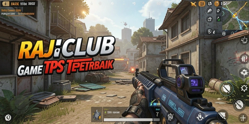 Screenshot utama RAJACLUB menampilkan aksi mendebarkan dalam game TPS.