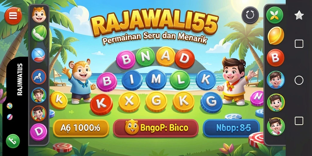 Tampilan gameplay seru di aplikasi RAJAWALI55 Bingo.