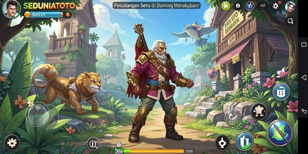 Tampilan gameplay SEDUNIATOTO dengan jajaran karakter dan petualangan seru.