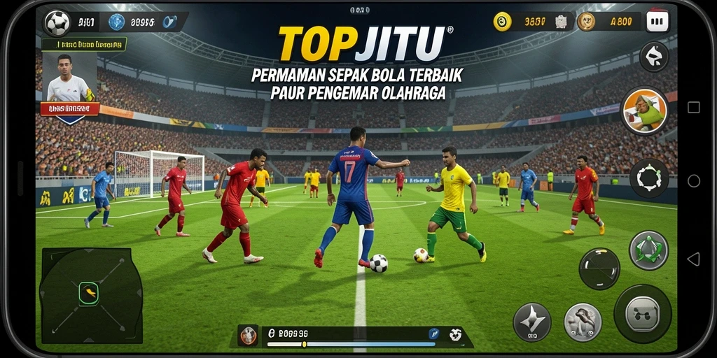 Tampilan gameplay seru dari game sepak bola TOPJITU.