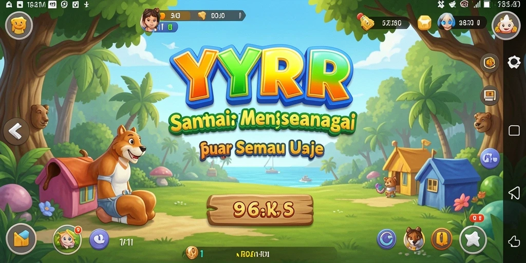 Tampilan gameplay menarik dari YYRR dengan warna-warna cerah.