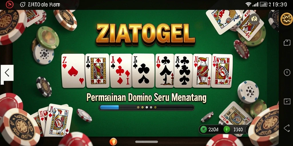 Tampilan seru permainan domino ZIATOGEL dengan grafis yang menarik.